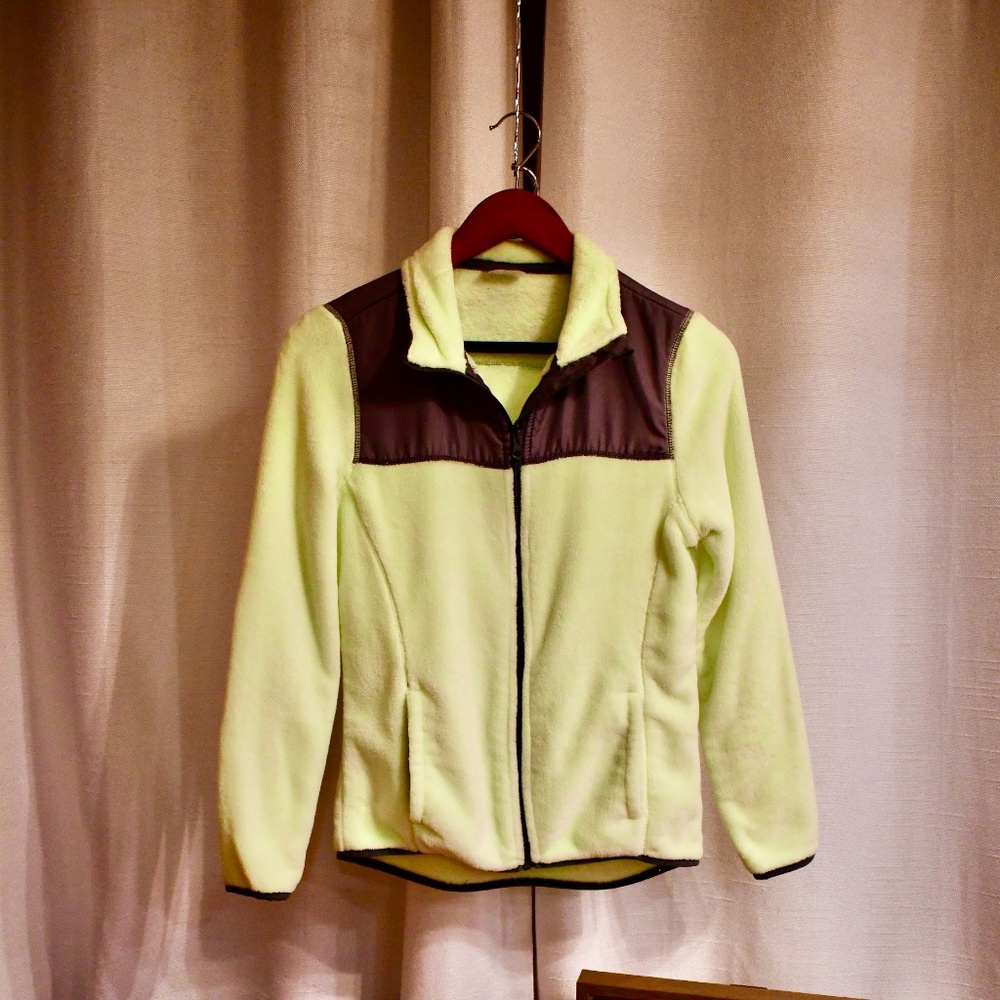 Lolo Lime Fleece Zip Up Jacket Women's Size Small